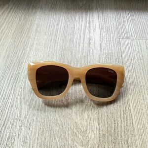 quay australia after hours bevel tan stripe oversized square sunglasses eyewear